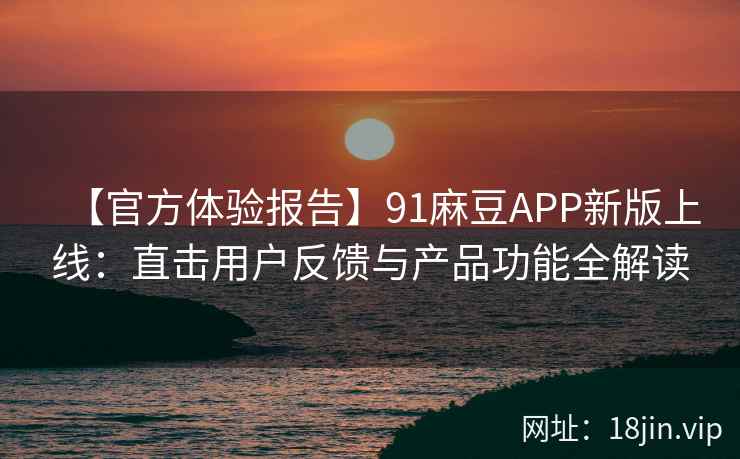 【官方体验报告】91麻豆APP新版上线：直击用户反馈与产品功能全解读